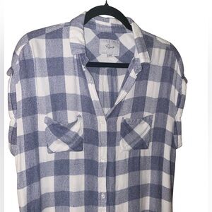 Rails Blue and White Checkered Shirt